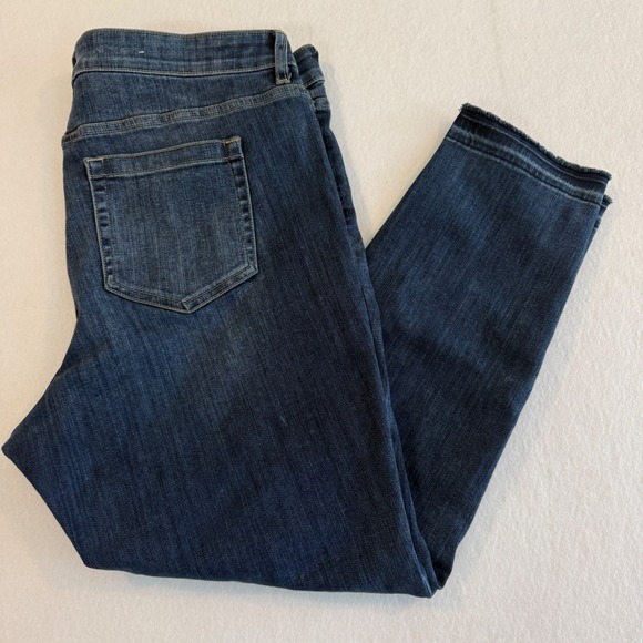 Vince Camuto Denim - Vince Camuto Skinny Ankle Jeans Womens 18W Dark Blue Raw Released Hem Stretch
